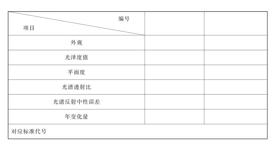 光澤度板檢定證書(shū)內(nèi)容